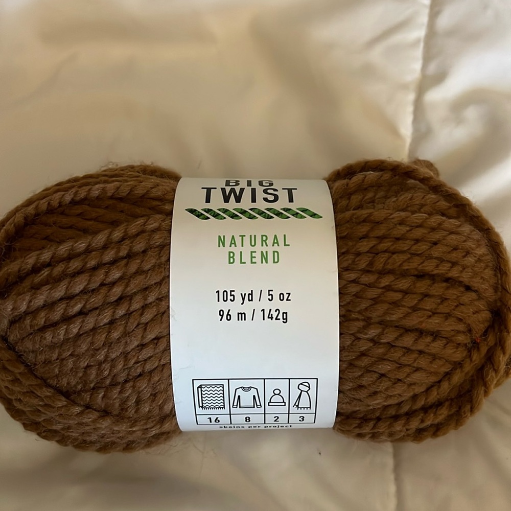 Big Twist Natural Blend Yarn, Super Bulky, Color is Teddy Bear
